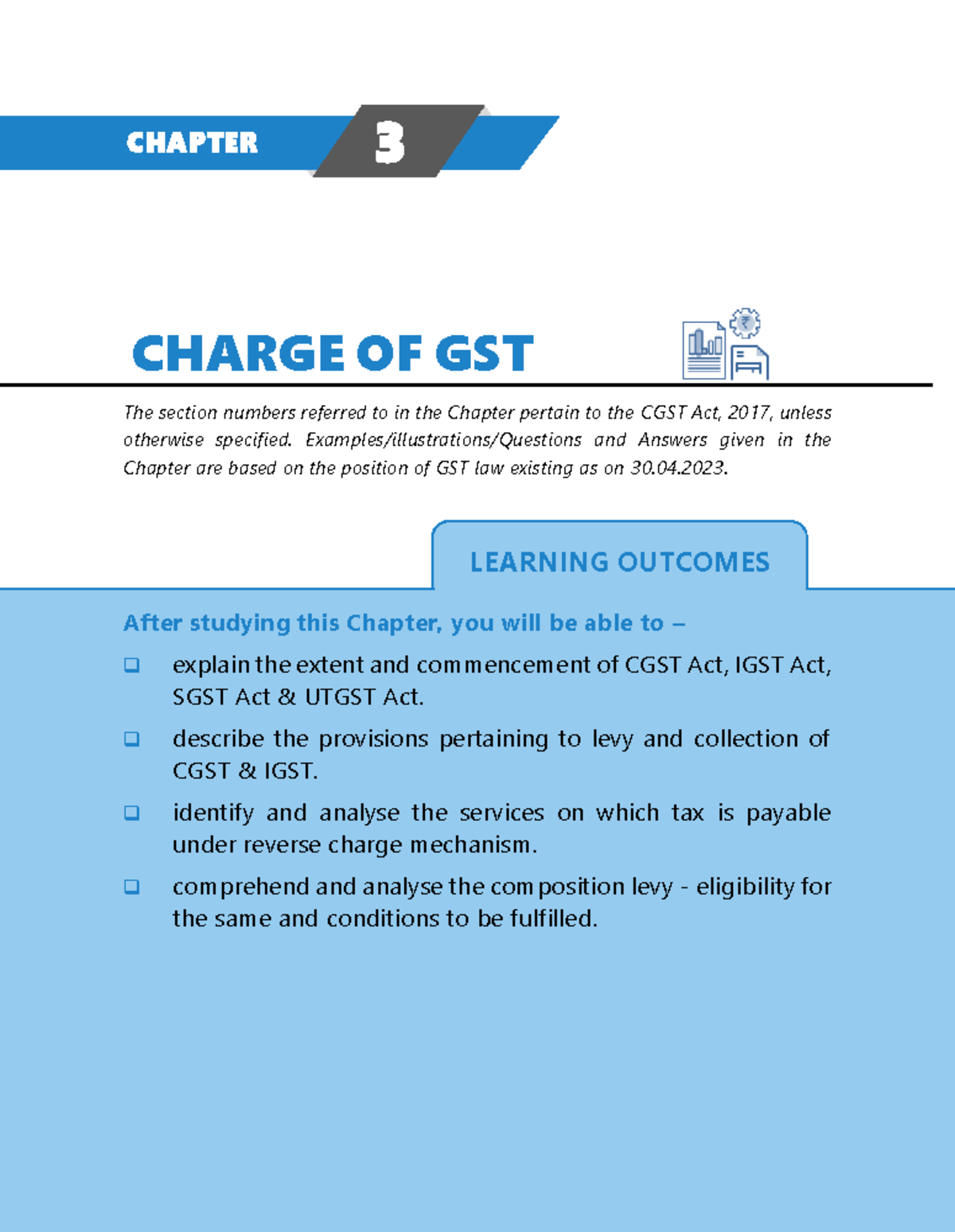 Chapter 3: Charge of GST - Overview of CGST & IGST Provisions - Studocu