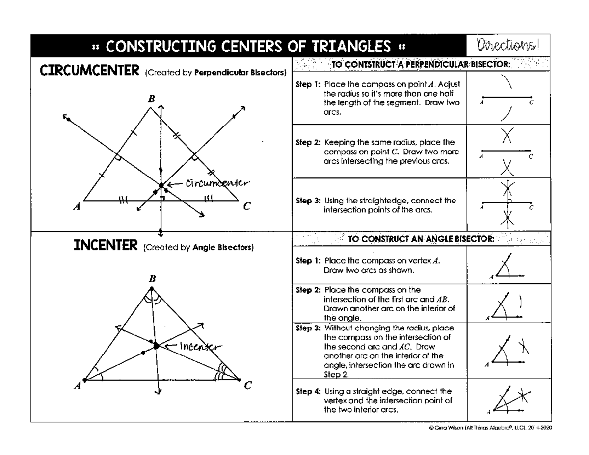 Constructing Triangle Centers: Circumcenter, Incenter, Orthocenter ...