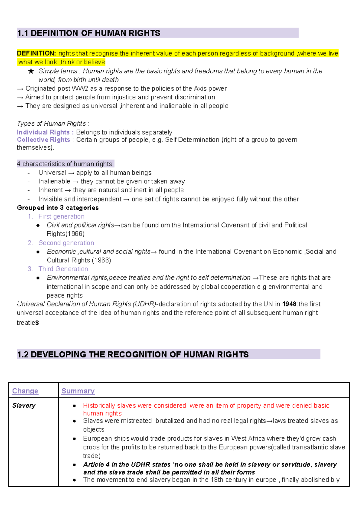 HUMAN RIGHTS 101: Definitions, History, and Key Issues - Studocu