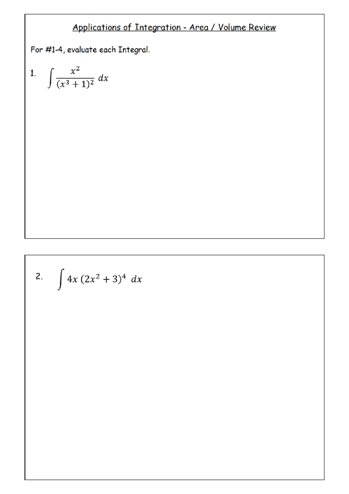 Final Exam Study Notes for Course XYZ 101 - Applications of Integration ...