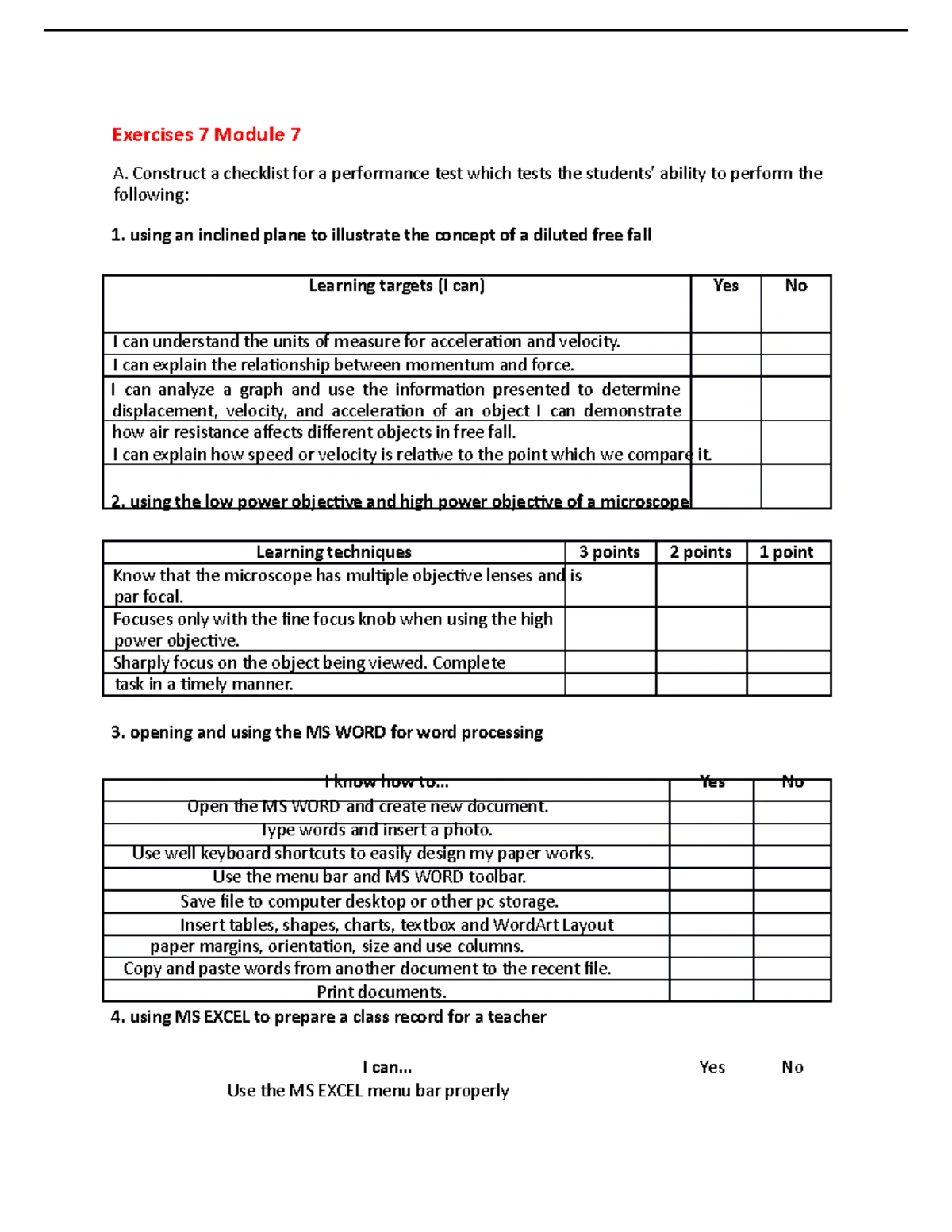 Answer in Facilities modules 1-5 - MODULE 4 VI. LEARNING ACTIVITIES ...