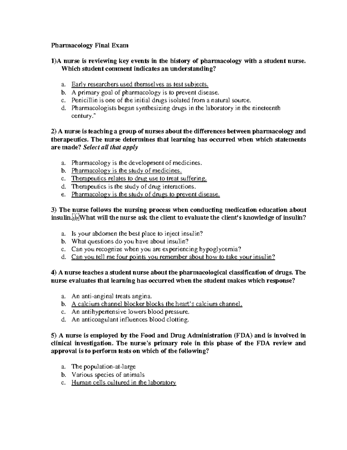 Pharmacology 101 Final Exam Study Guide: Essential Concepts and Review ...