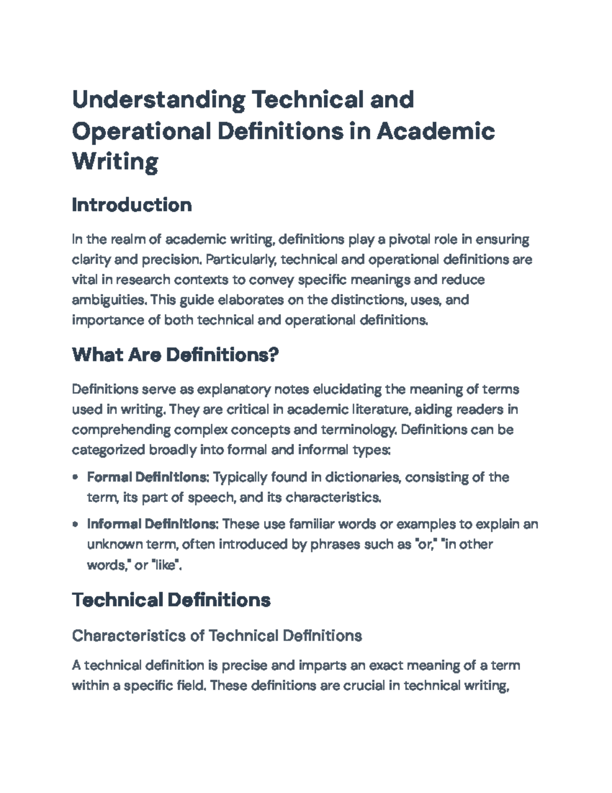 Understanding Technical and Operational Definitions in Academic Writing ...
