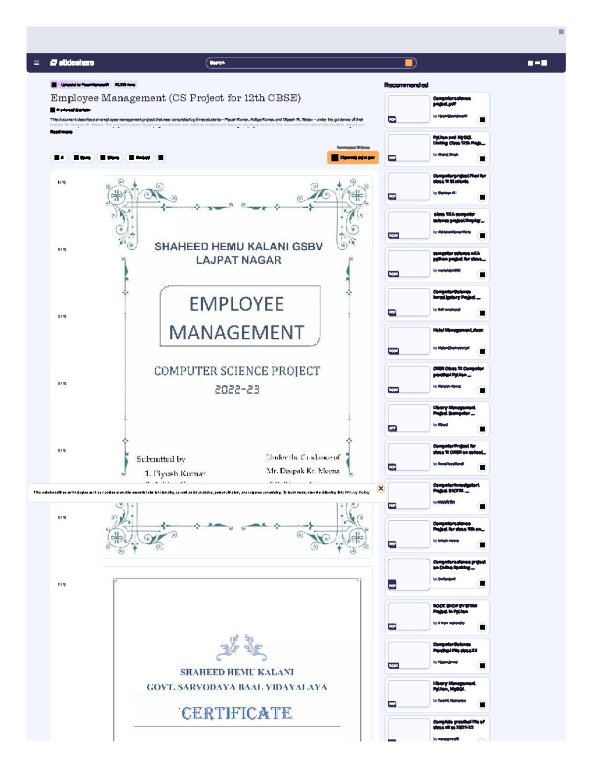 Employee Management System (CS Project for 12th CBSE) - Studocu