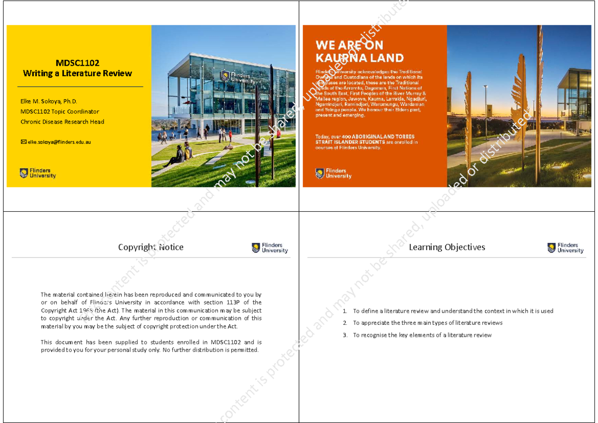 MDSC1102: Comprehensive Guide to Writing a Literature Review - Studocu