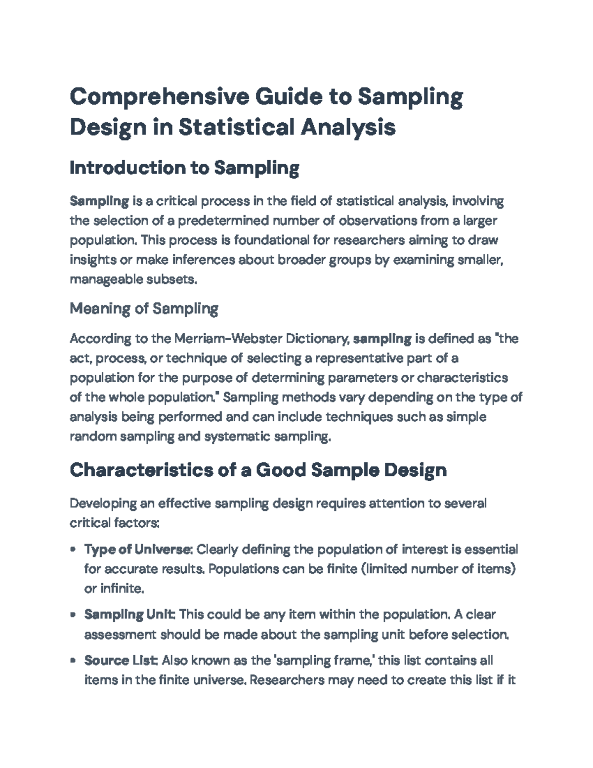 Comprehensive Guide to Sampling Design in Statistical Analysis ...