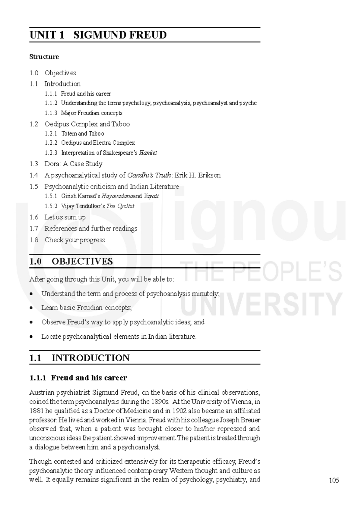 Unit 1: Sigmund Freud's Psychoanalysis and Key Concepts - Studocu
