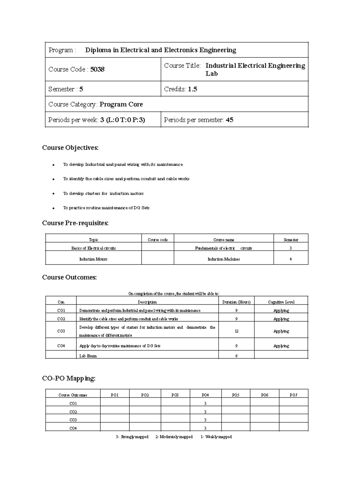 5038 - Industrial Electrical Engineering Lab Notes for Semester 5 - Studocu