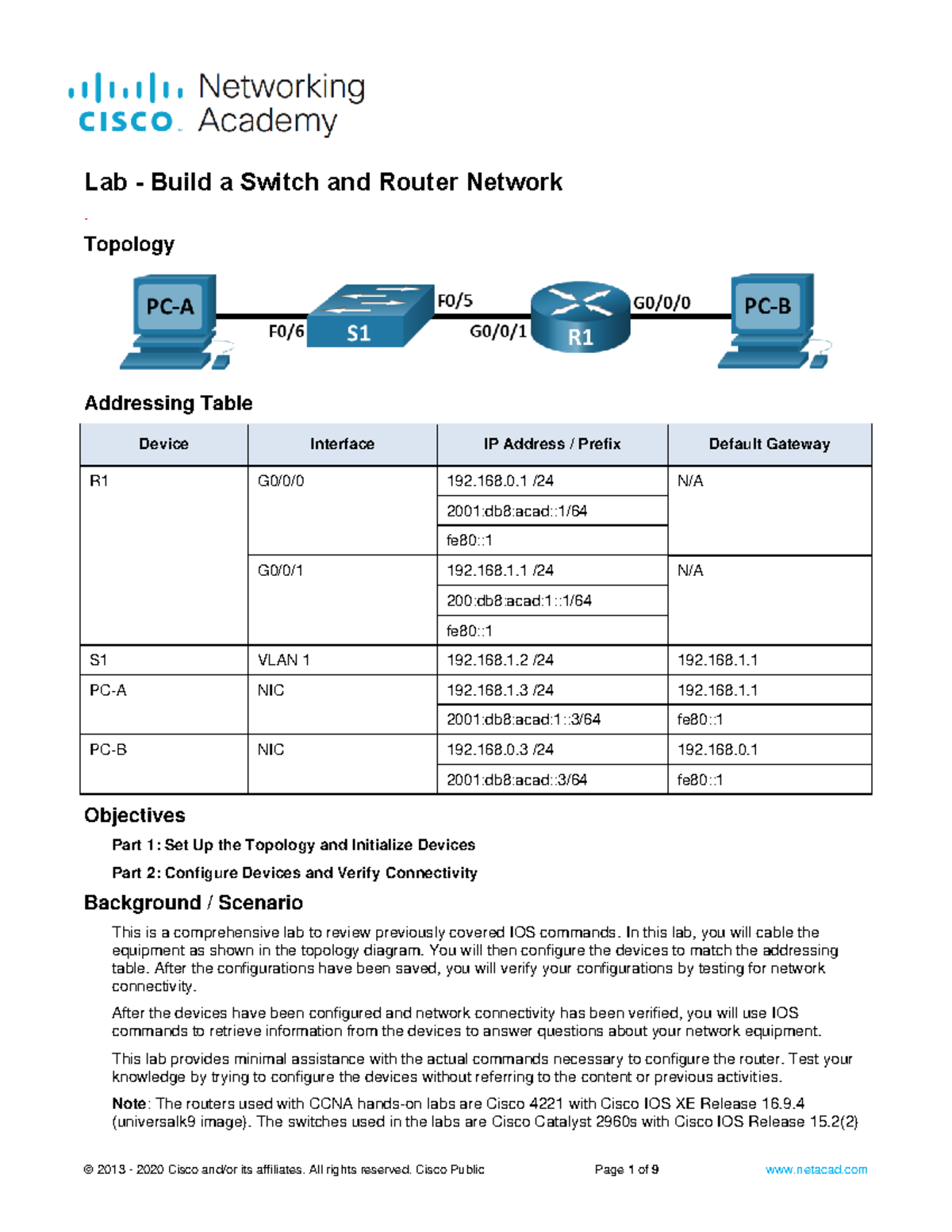 10.4.4 Lab: Configuring a Router and Switch Network Setup - Studocu