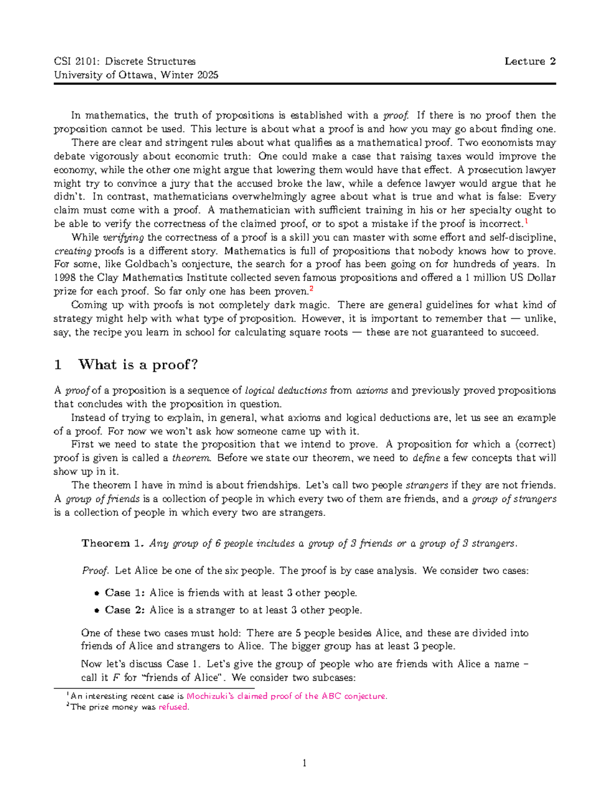 25L02 - Lecture notes - CSI 2101: Discrete Structures Lecture 2 ...