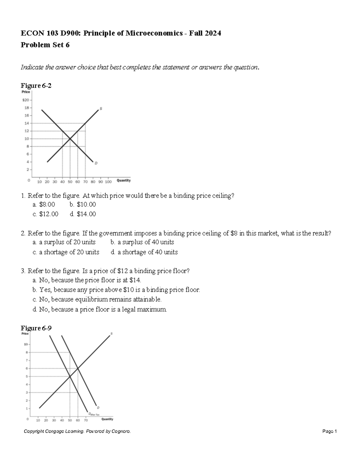 Econ103 - Problem Set - Ch06 - ECON 103 D900: Principle of ...