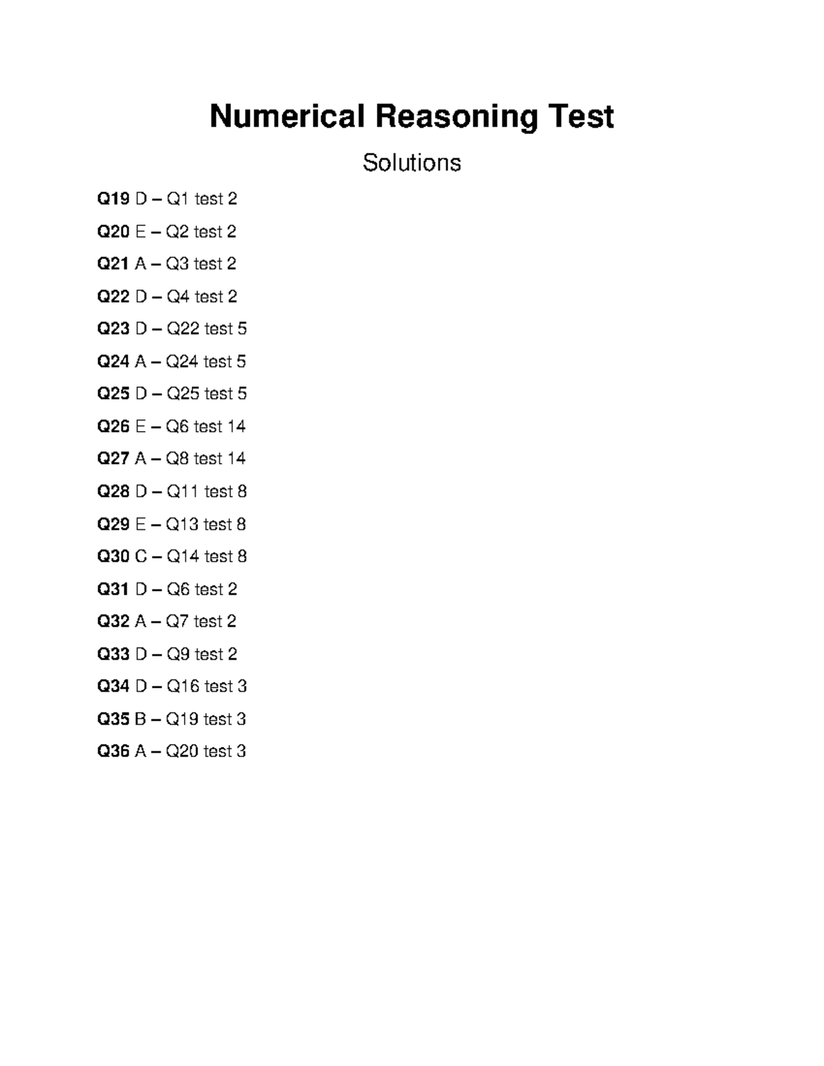 Numerical Reasoning Test Key - bài giảng php - Numerical Reasoning Test ...