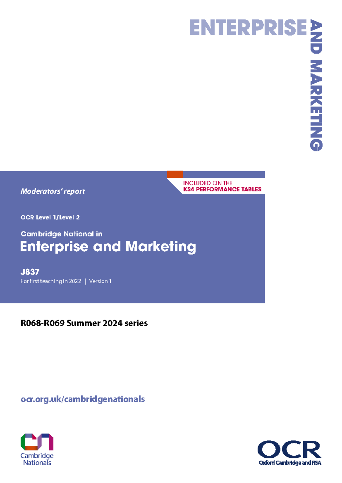 Moderators' Report for R068-R069: Enterprise and Marketing June 2024 ...