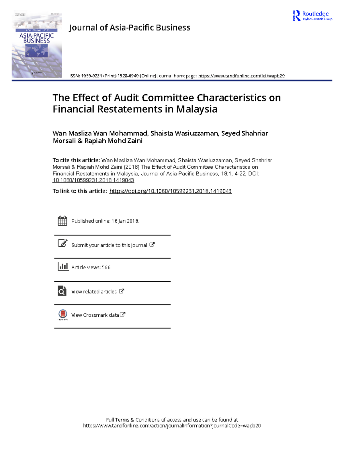 The Effect of Audit Committee Characteristics on Financial Restatements ...