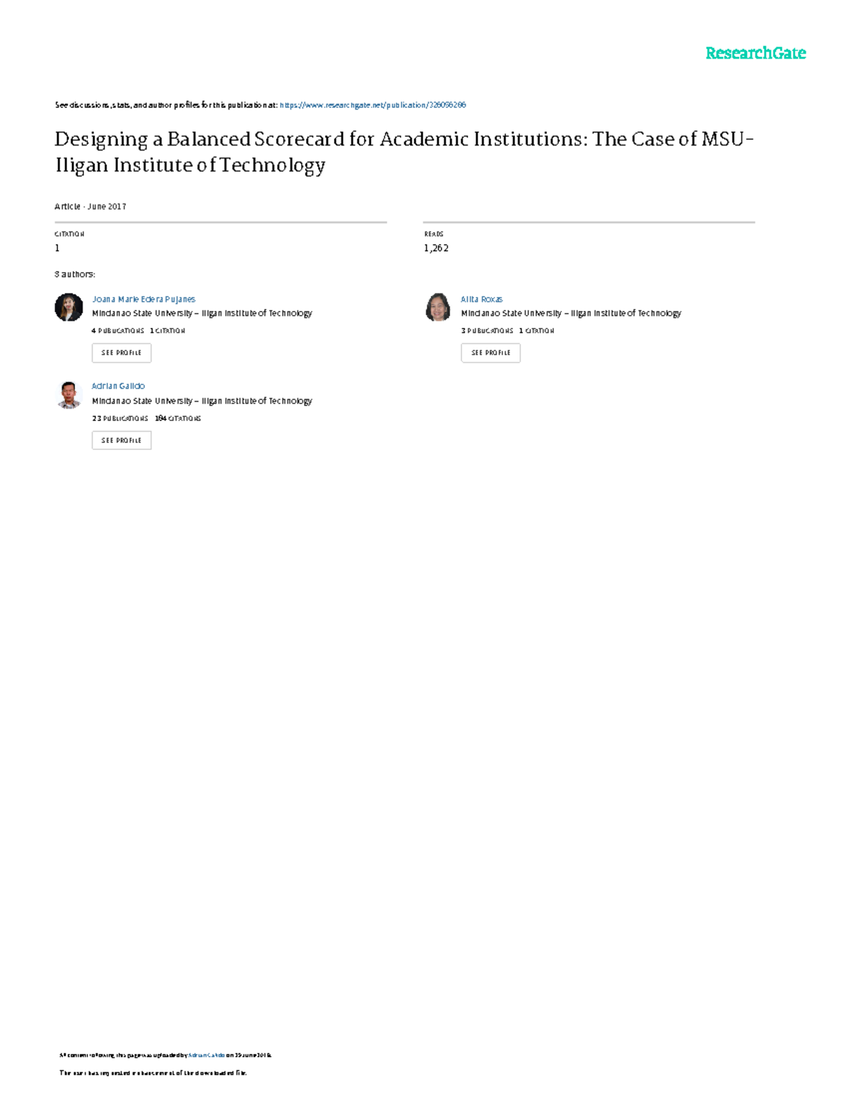 Scorecard Academic - See discussions, stats, and author profiles for ...