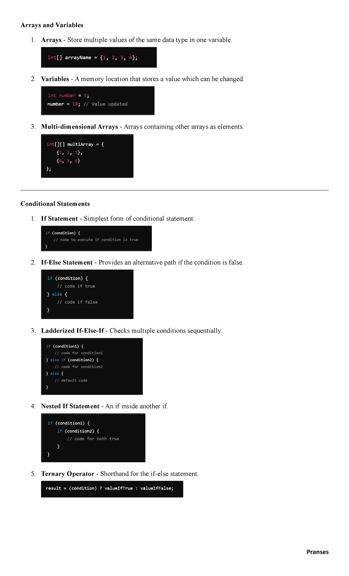 CC103 Midterm Reviewer: Java Fundamentals and Programming Concepts ...