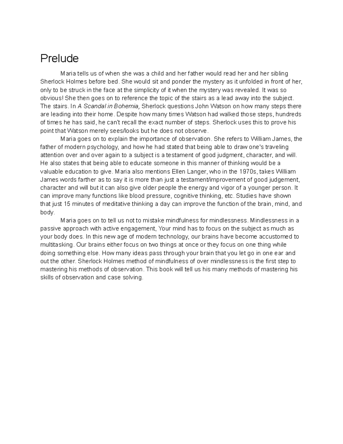 Mastermind: Study Notes on Thinking Like Sherlock Holmes - Studocu