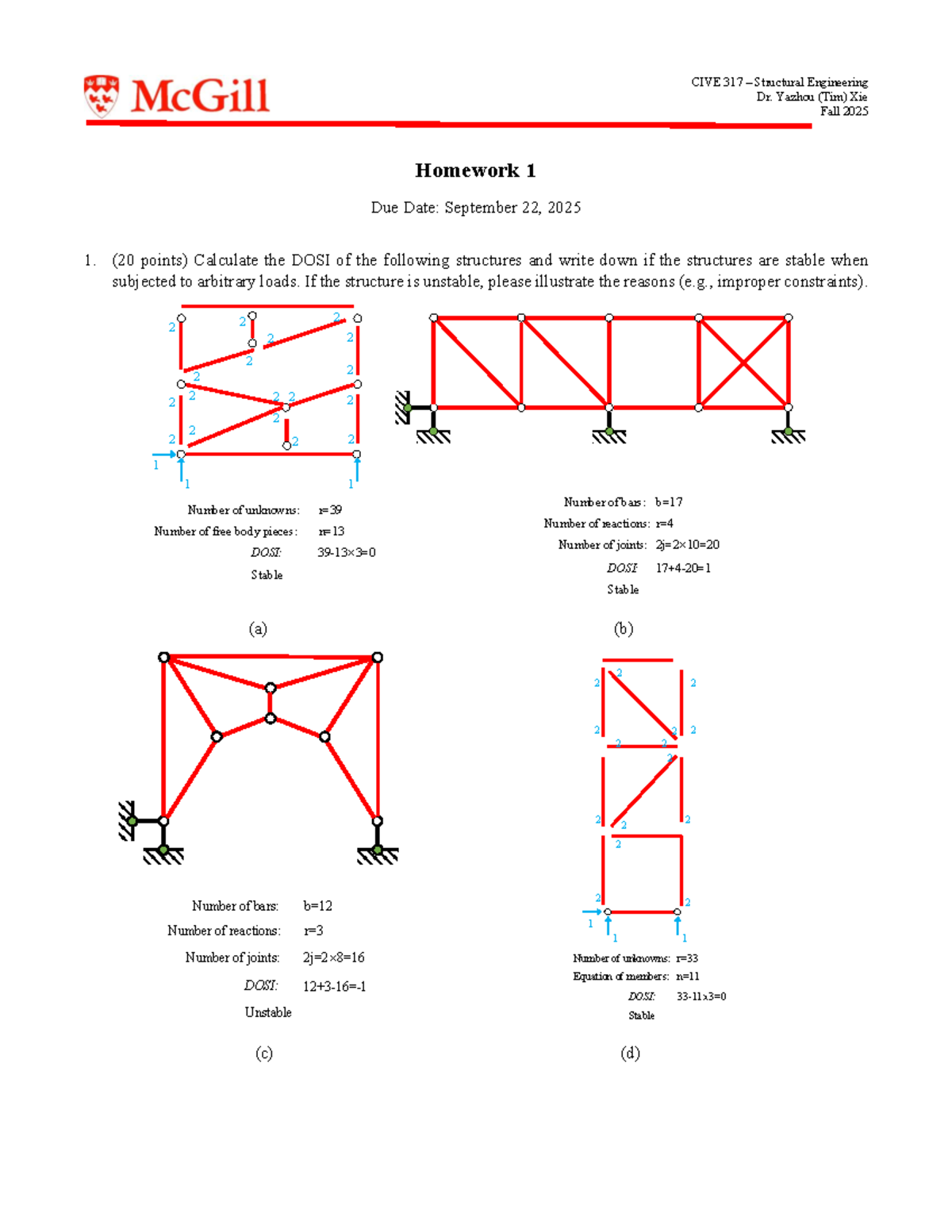 CIVE 317 Structural Engineering Fall 2025 Homework 1 Solutions - Studocu
