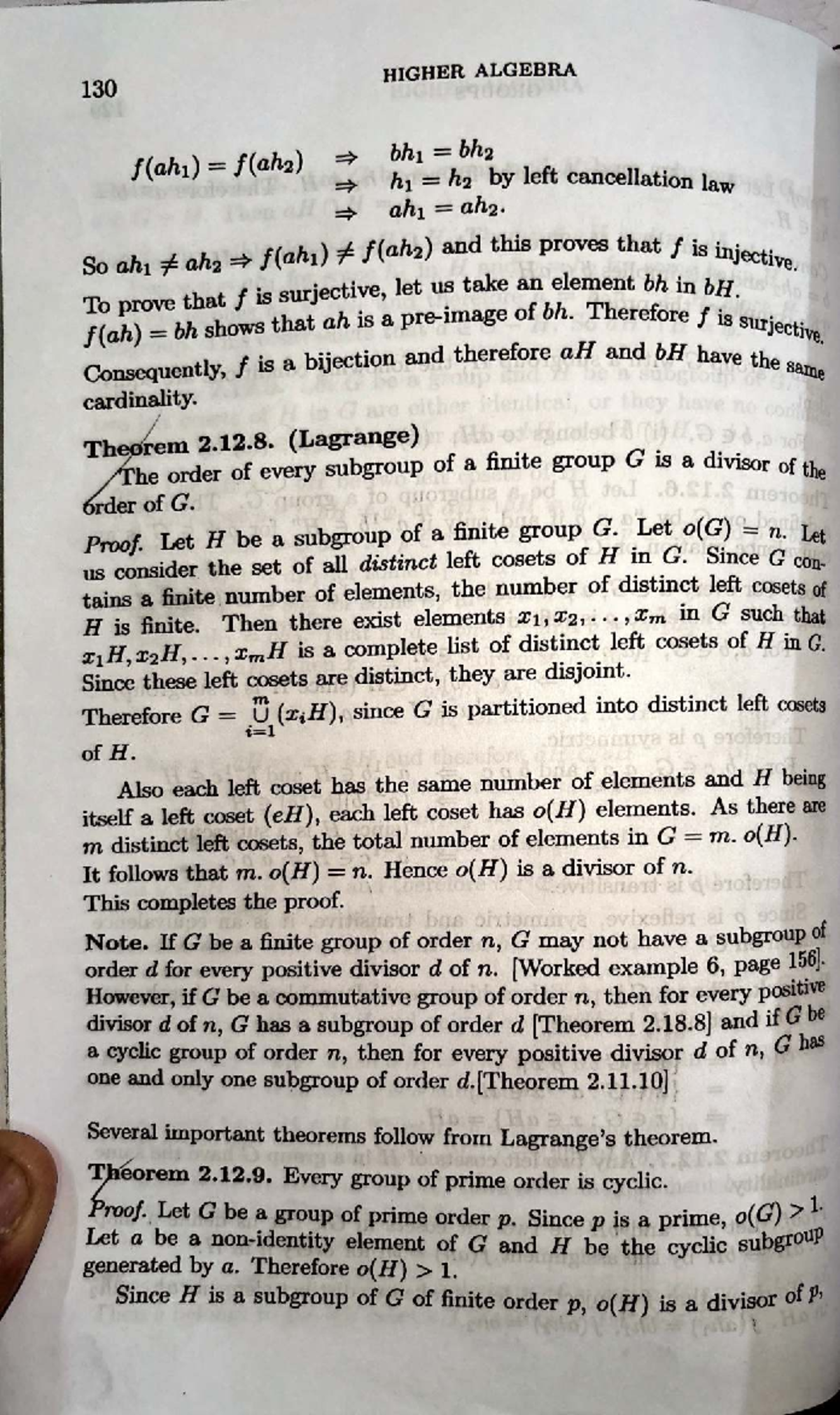 Higher Algebra: Theorems and Proofs for Math 250427 & 205644 - Studocu
