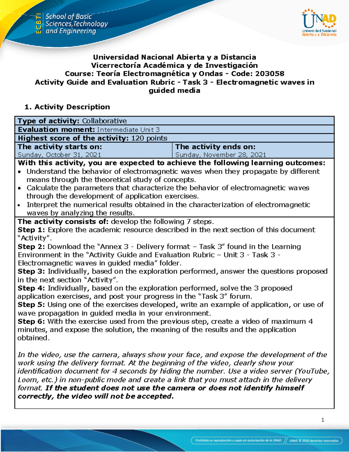 Activities guide and evaluation rubric - Unit 3 - Task 3 ...