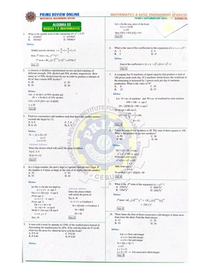 Final exam solutions for algebra 01 in basic engineering sciences - Studocu