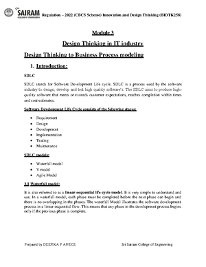 Module 1 - BIDTK258 Lecture Notes on Design Thinking and MVP - Studocu