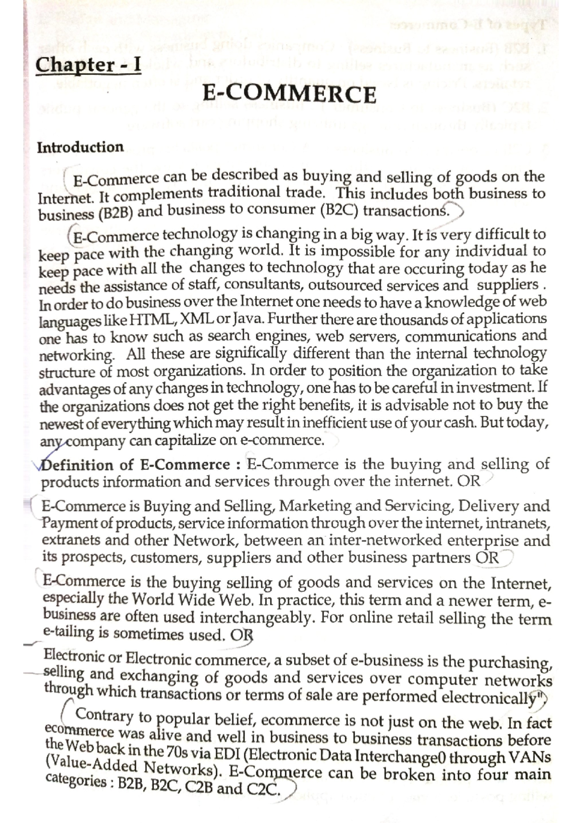 Unit -1 E-commerce 1 chapter - Bachelor of Computer Applications - Studocu