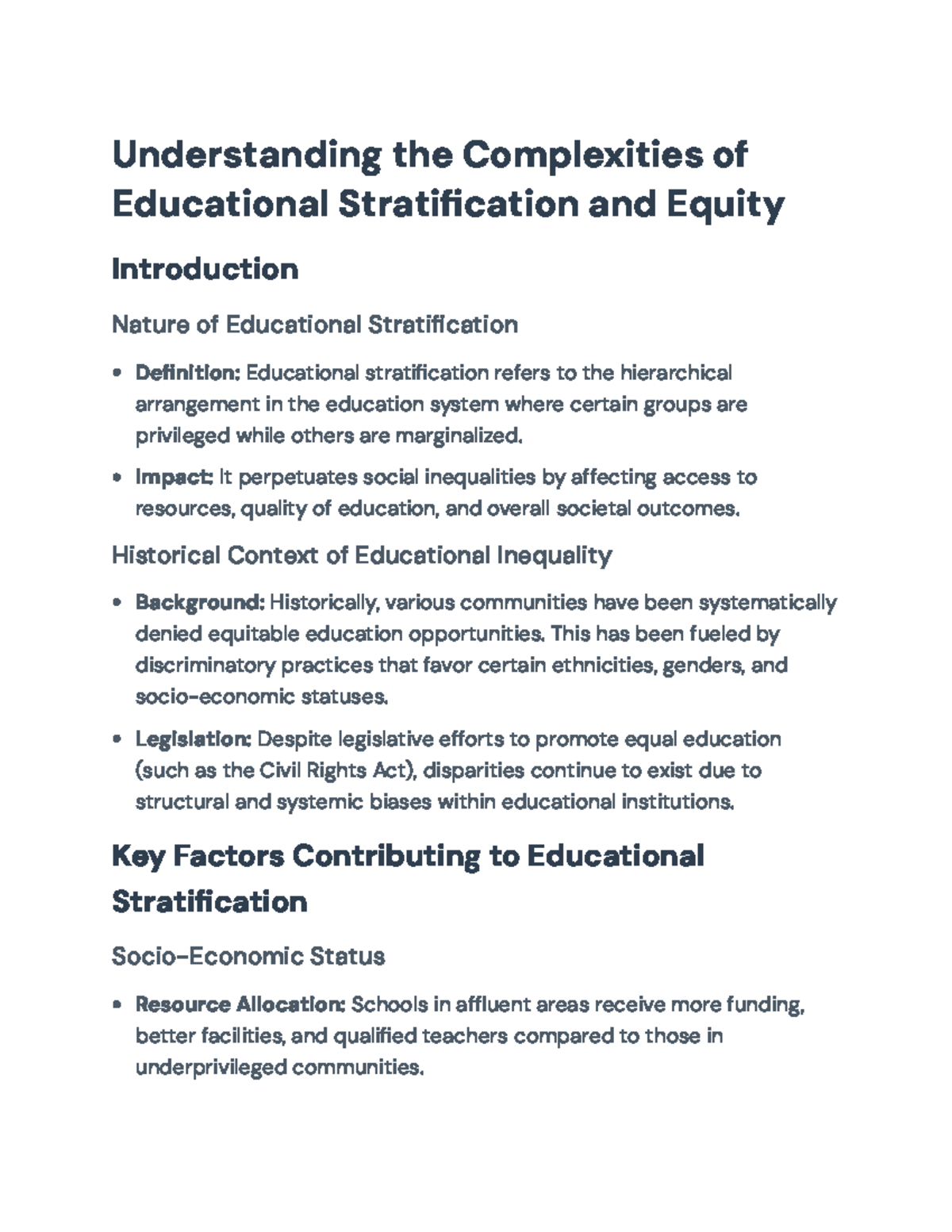 EDU 101: Understanding Educational Stratification & Equity Challenges ...