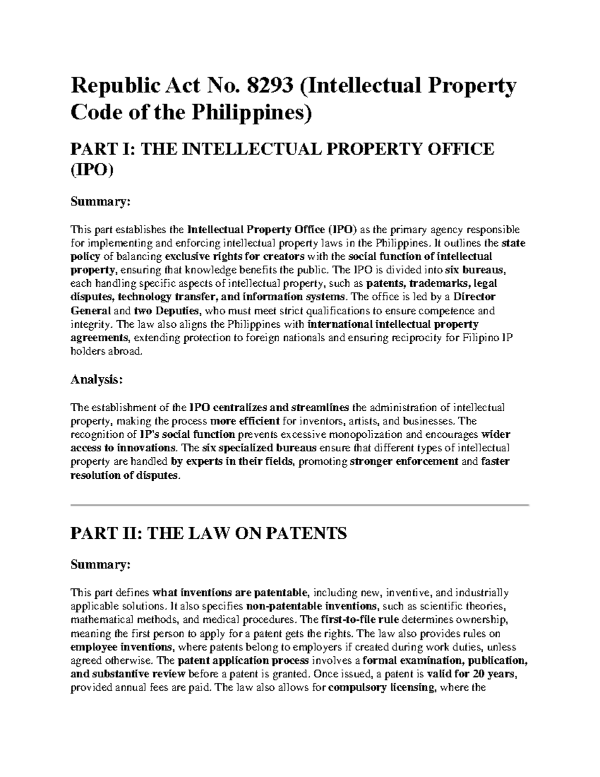Republic Act No. 8293: Overview of Philippine Intellectual Property Law ...