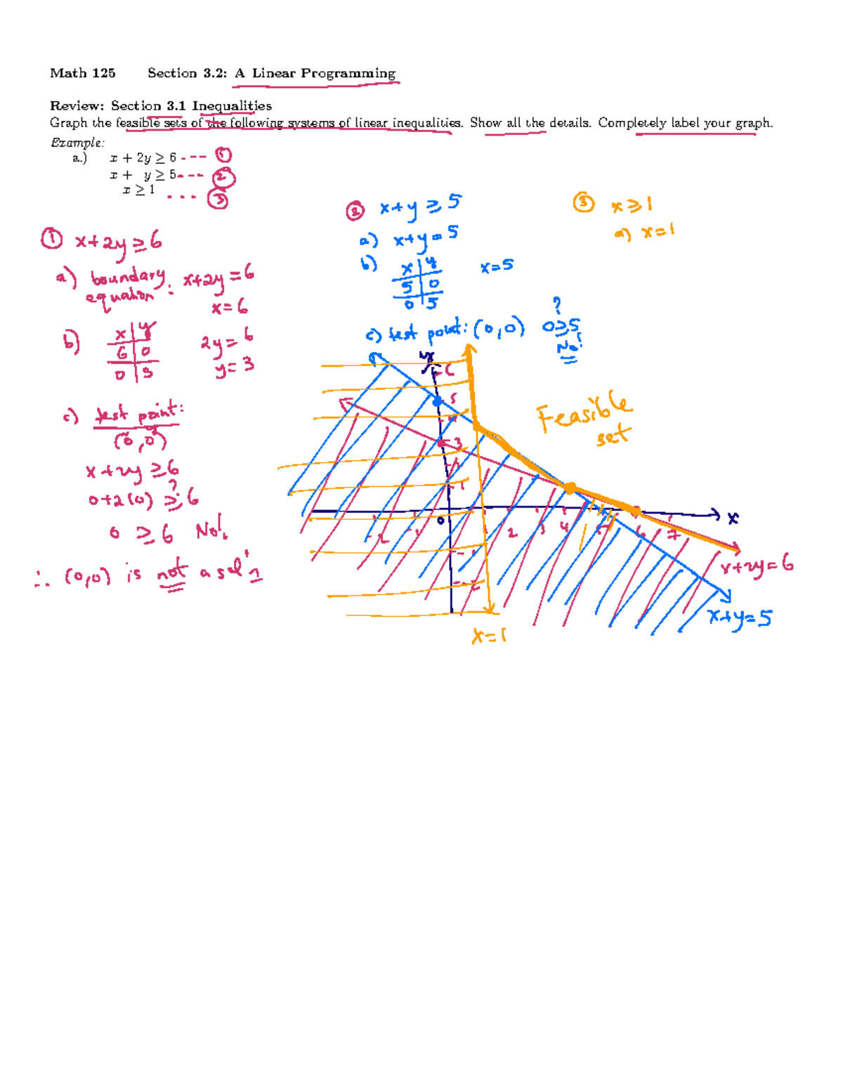 Math 125 Solutions for Sections 3.1 & 3.2: Linear Programming - Studocu