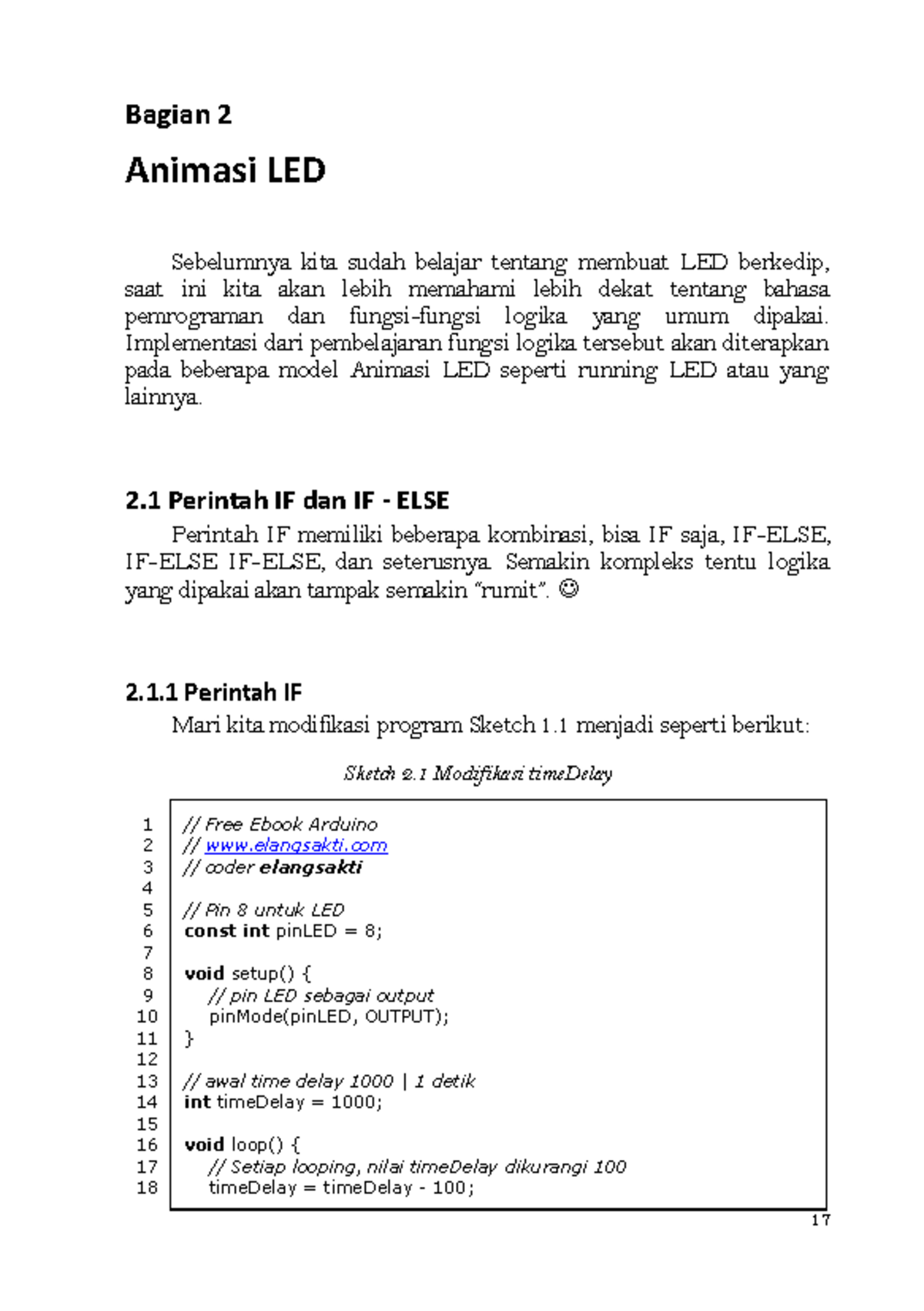 Pendahuluan Animasi LED Arduino: Jilid 1-31-49 - Studocu