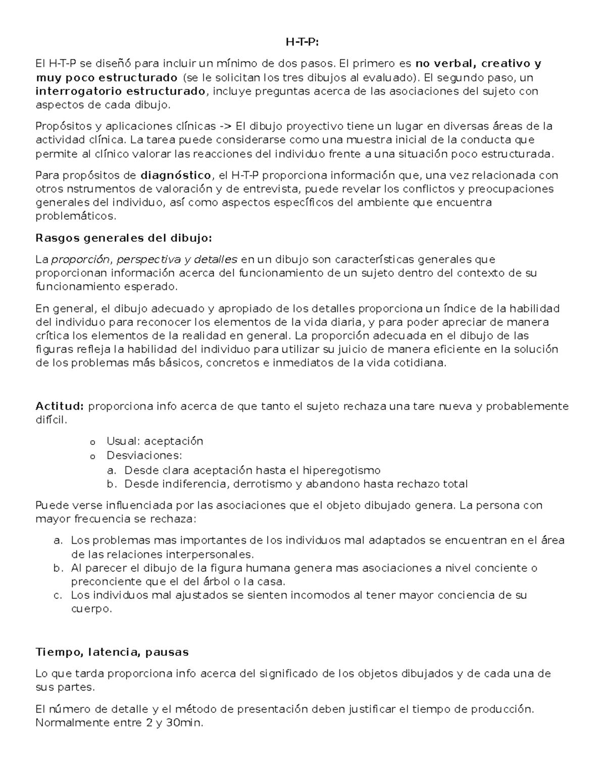 HTP - insturmento de evaluacion htp - H-T-P: El H-T-P se diseñó para ...