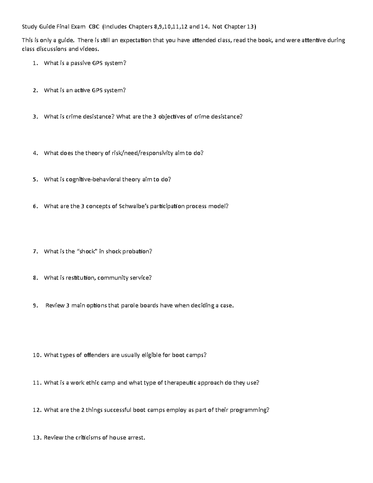 Study Guide for Final Exam CBC SP2022: Key Concepts & Topics - Studocu