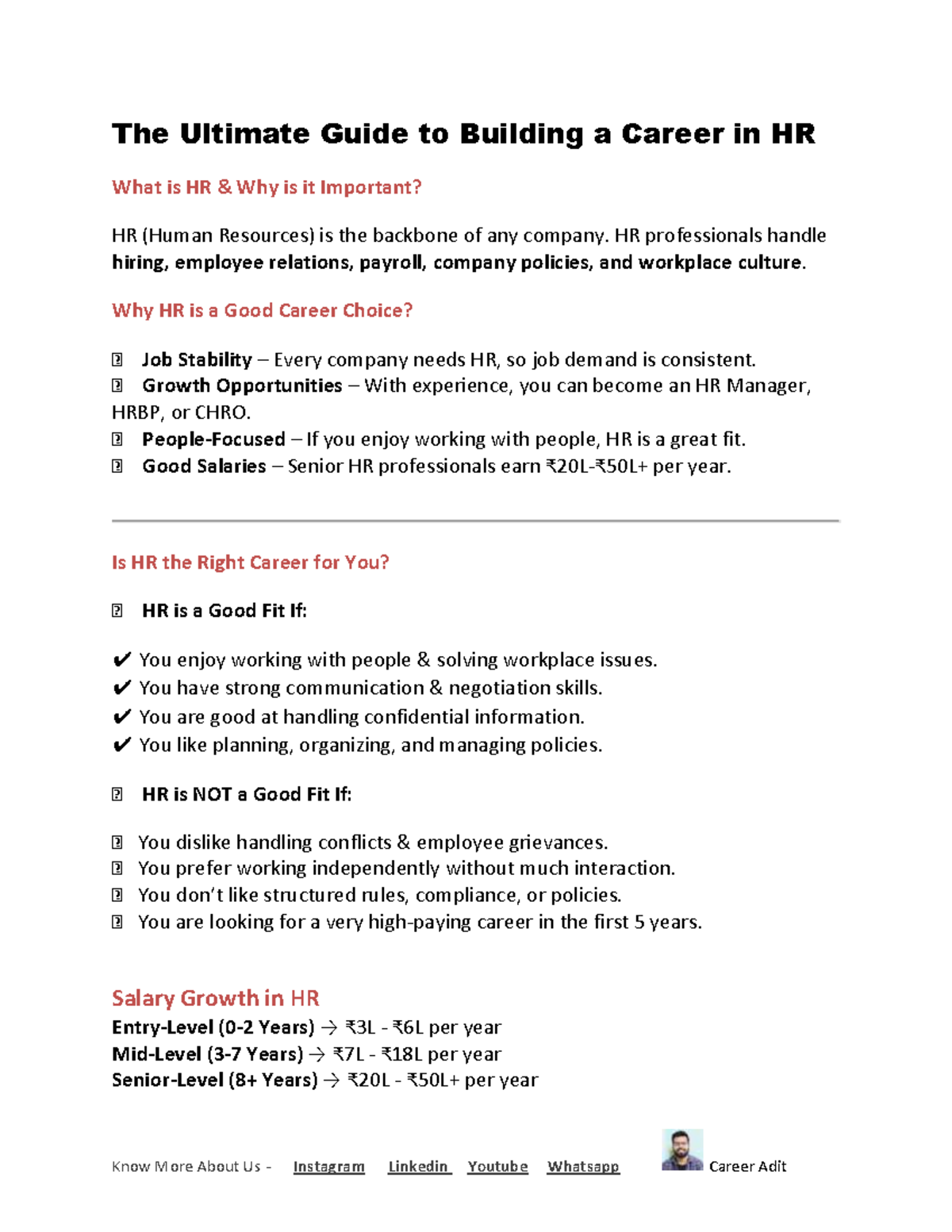 Career in HR: A Comprehensive Guide for Aspiring Professionals - Studocu