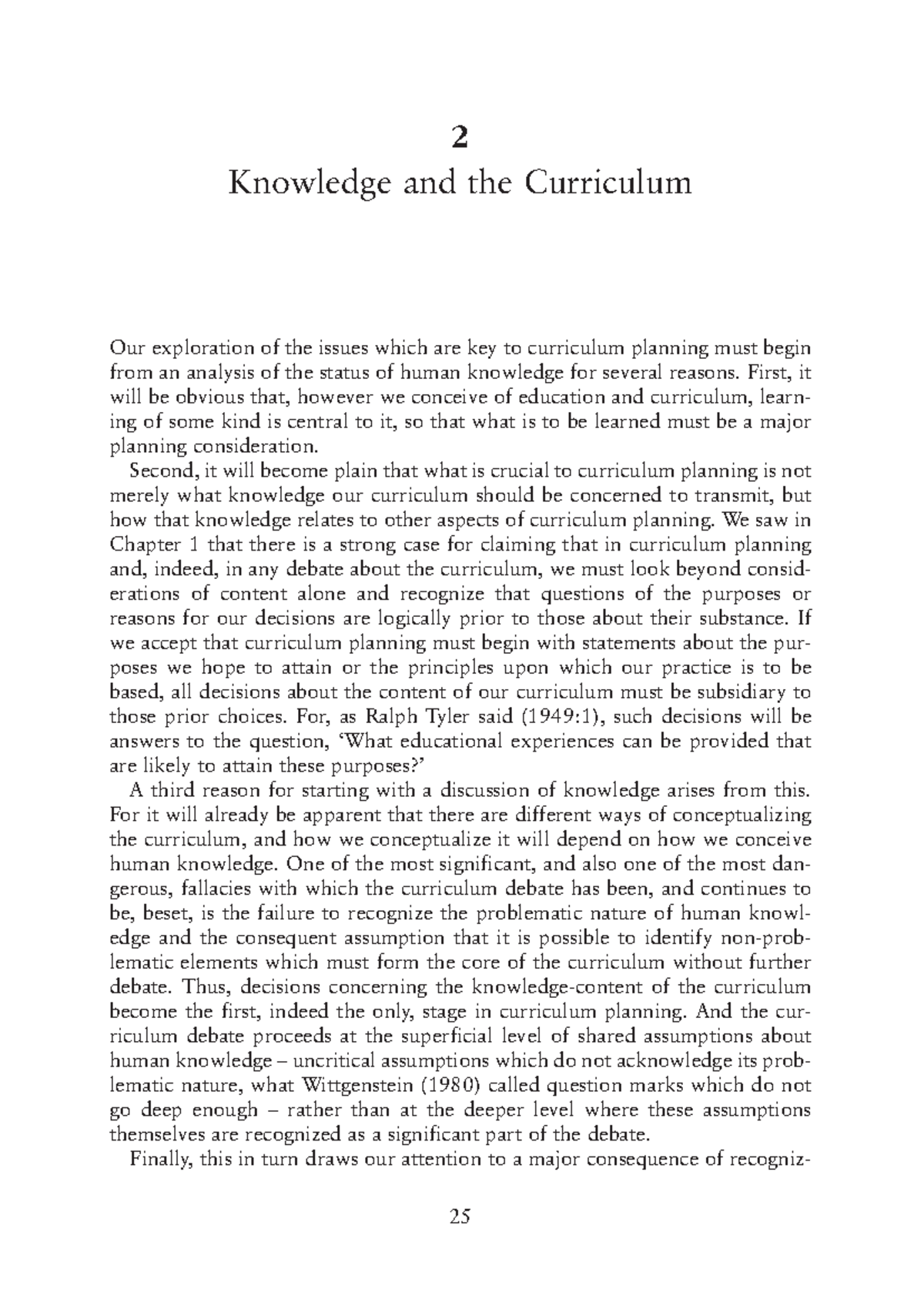 Chapter 2 - Knowledge and the Curriculum - 2 Knowledge and the ...