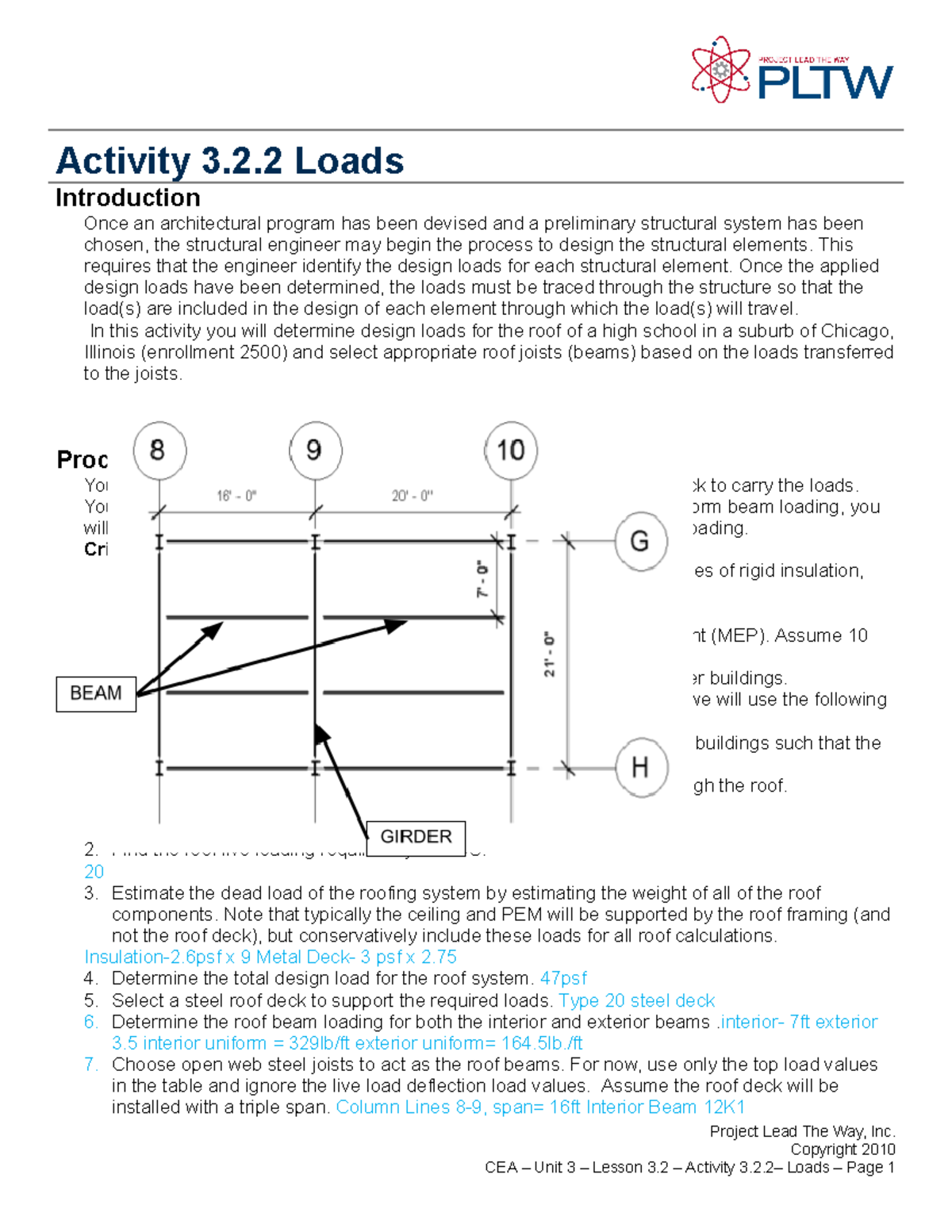 **Activity 3.2.2 Design Loads for Structural Elements in CEA** - Studocu
