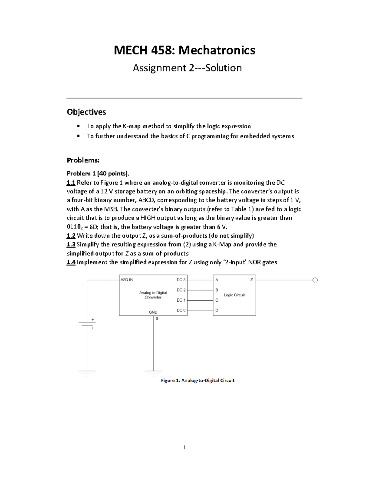 MECH 458: Fall 2018 Mechatronics Assignment 02 Solutions - Studocu
