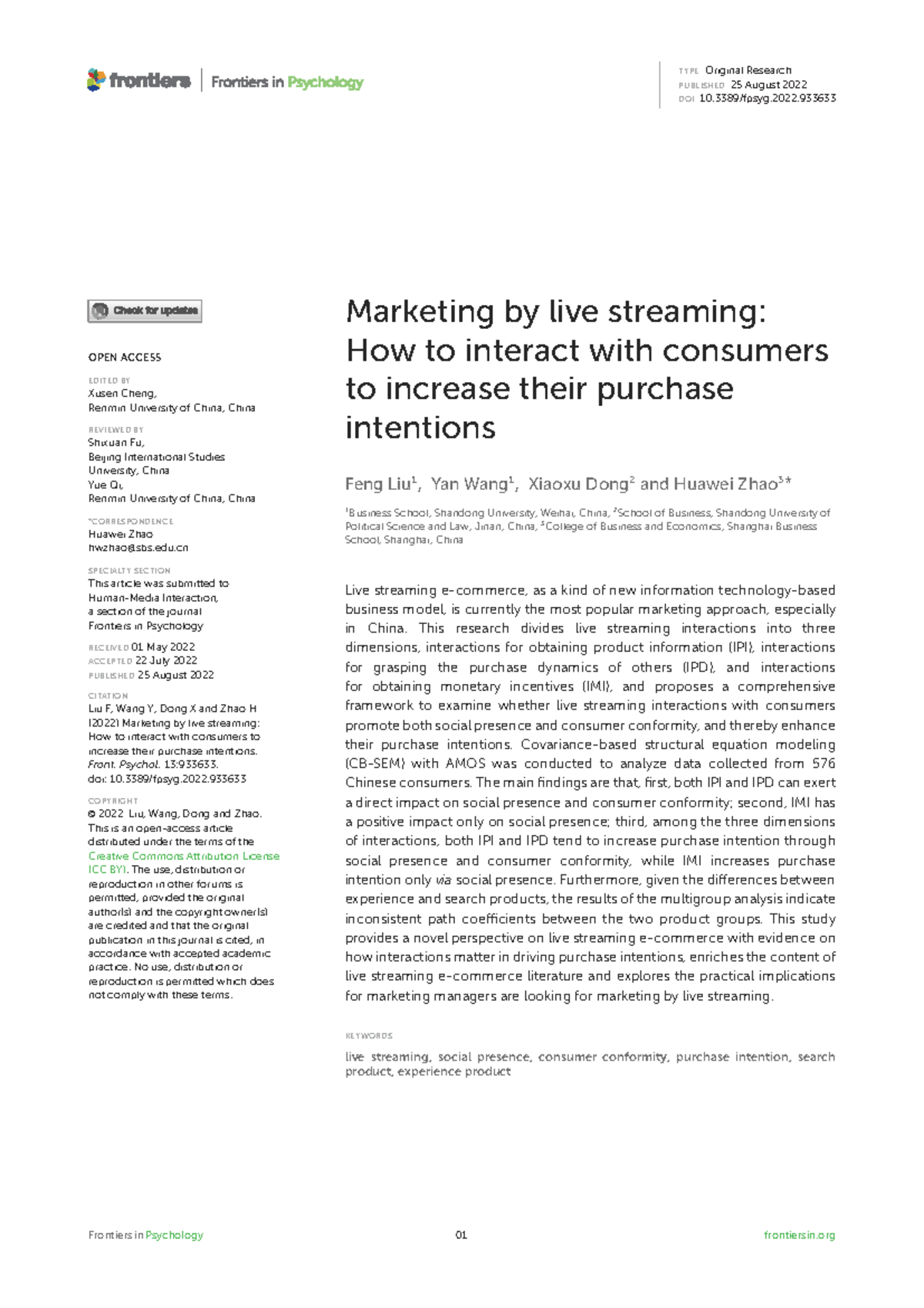 Marketing by live streaming How to interact with consumers to increase ...