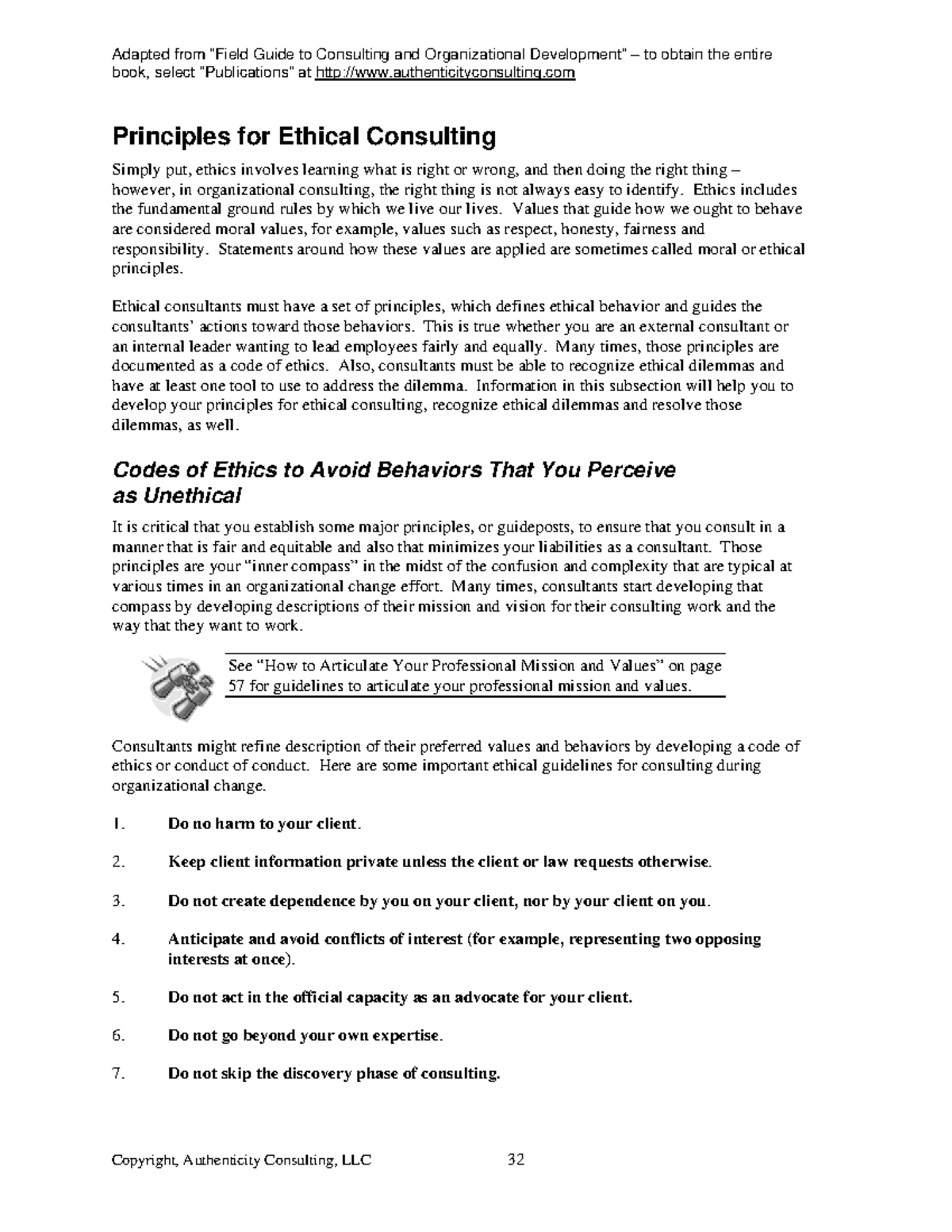 Ethical Consulting Principles: A Guide for Practitioners in Org Dev ...