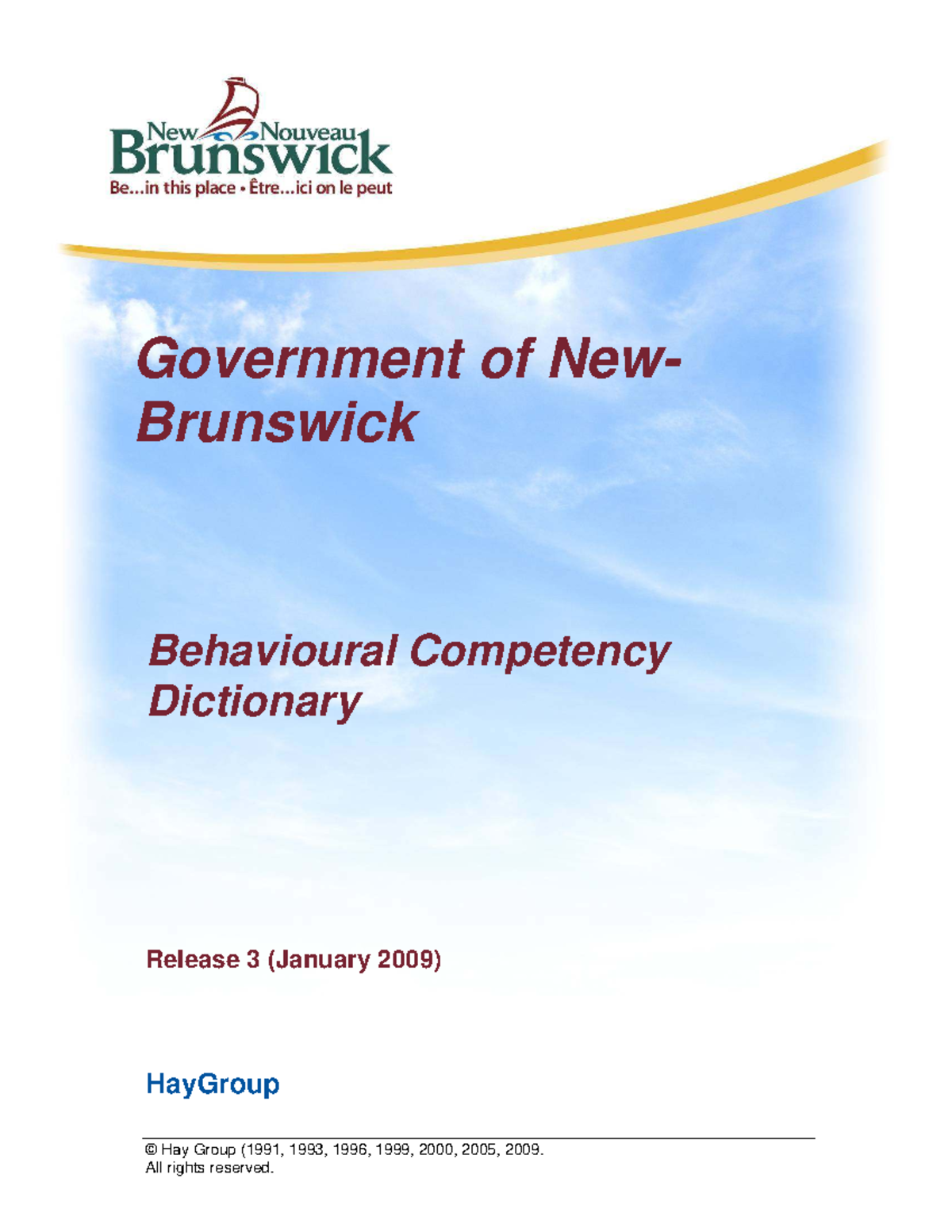 Behavioral Competency Dictionary Release 3 - New Brunswick (2009) - Studocu