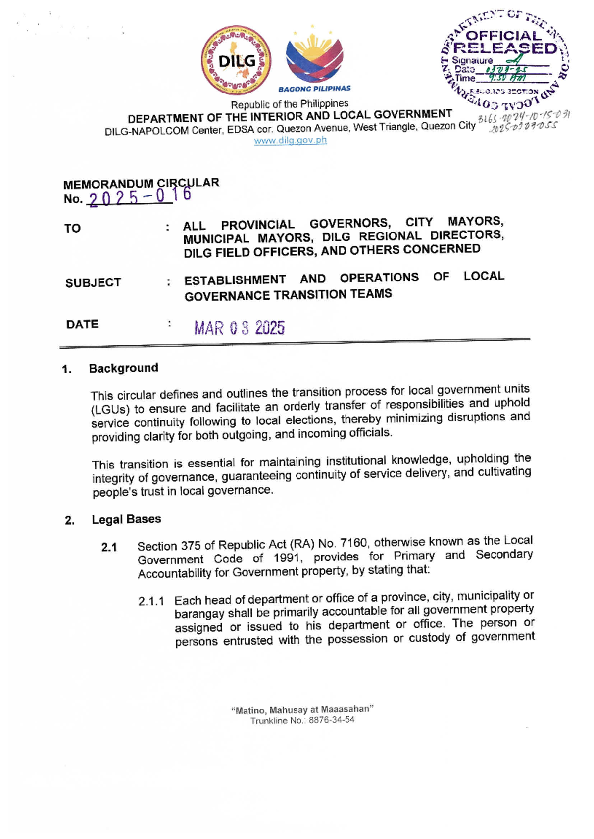 MC Local Governance Transition Teams: Establishing Effective Protocols ...