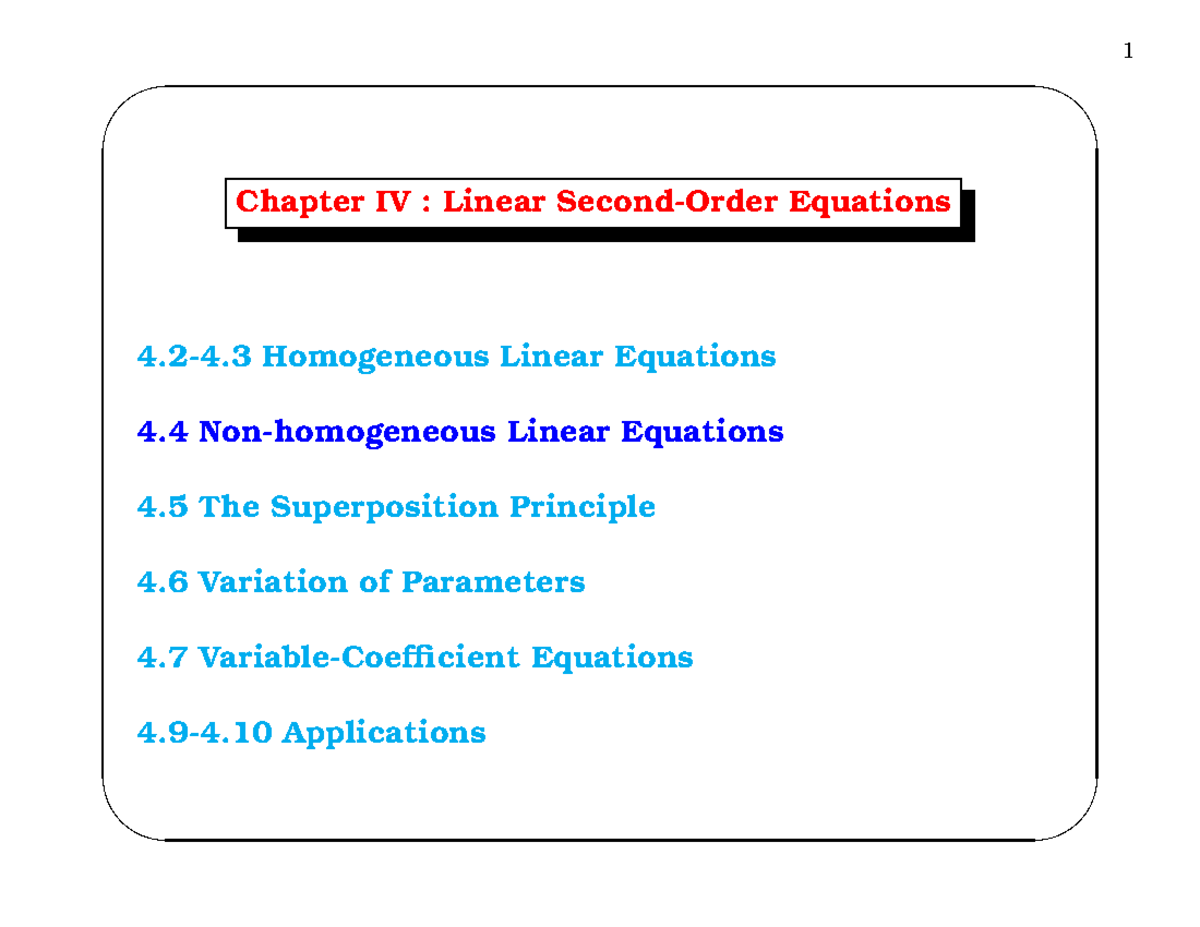 Chapter IV: Linear Equations & Applications (MATH 101) - Studocu