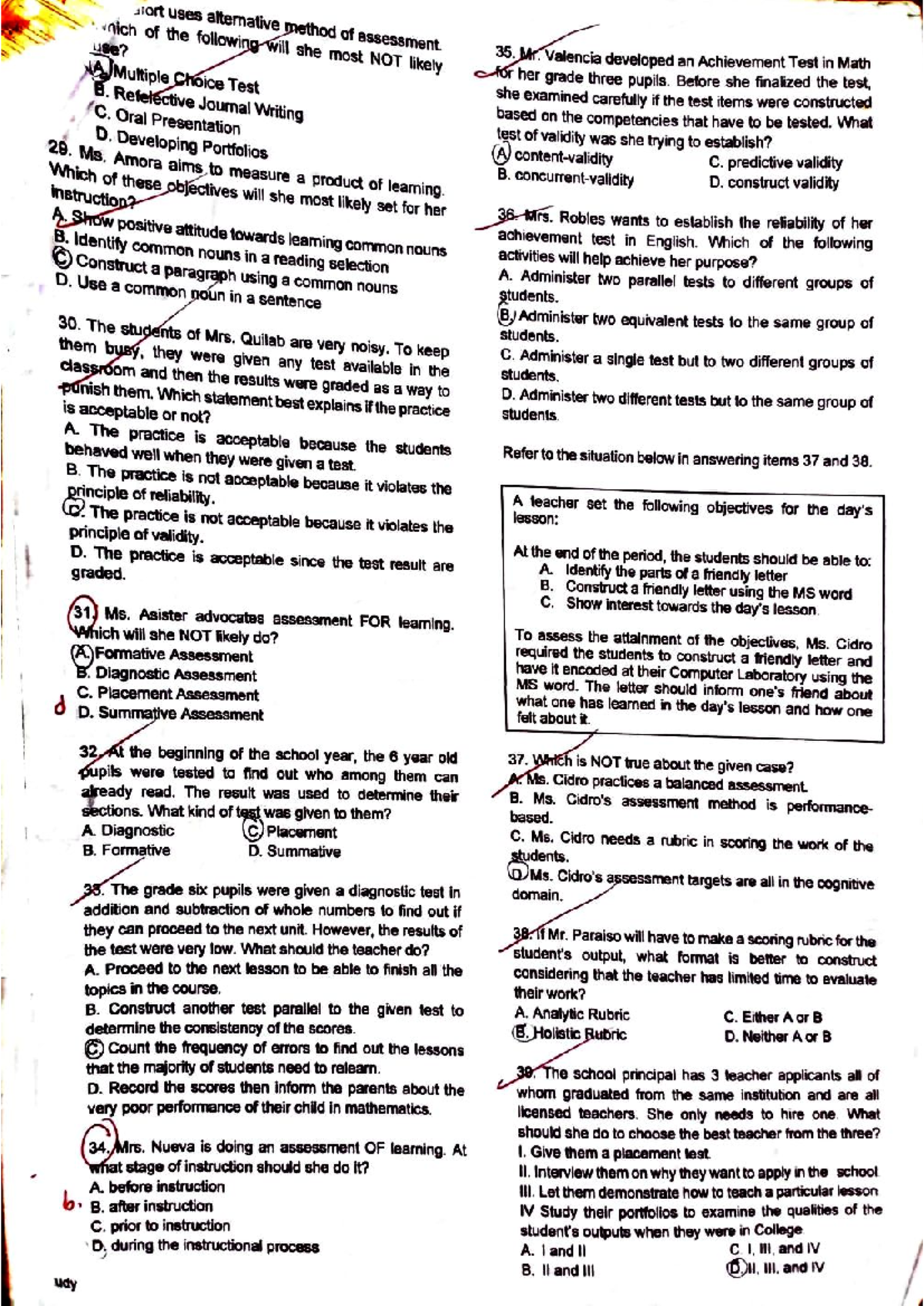 Professional Education Assessment Methods: A Comprehensive Guide - Studocu