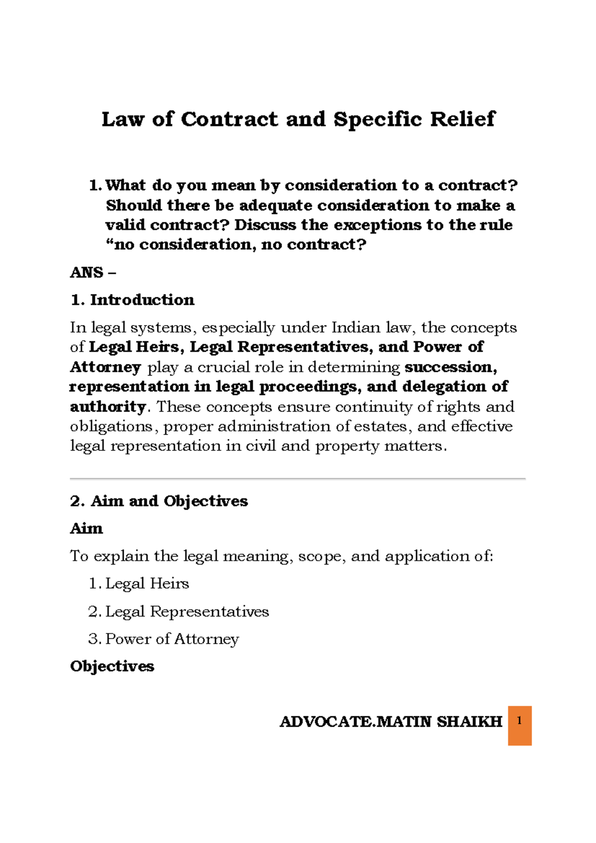 Contract Law Assignment: Consideration, Offers, and Remedies - Studocu