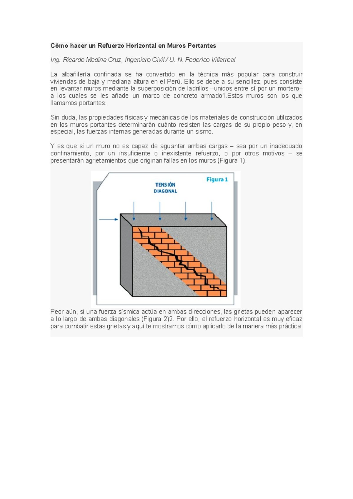 362531639 Cómo aplicar Refuerzo Horizontal en Muros Portantes - Studocu