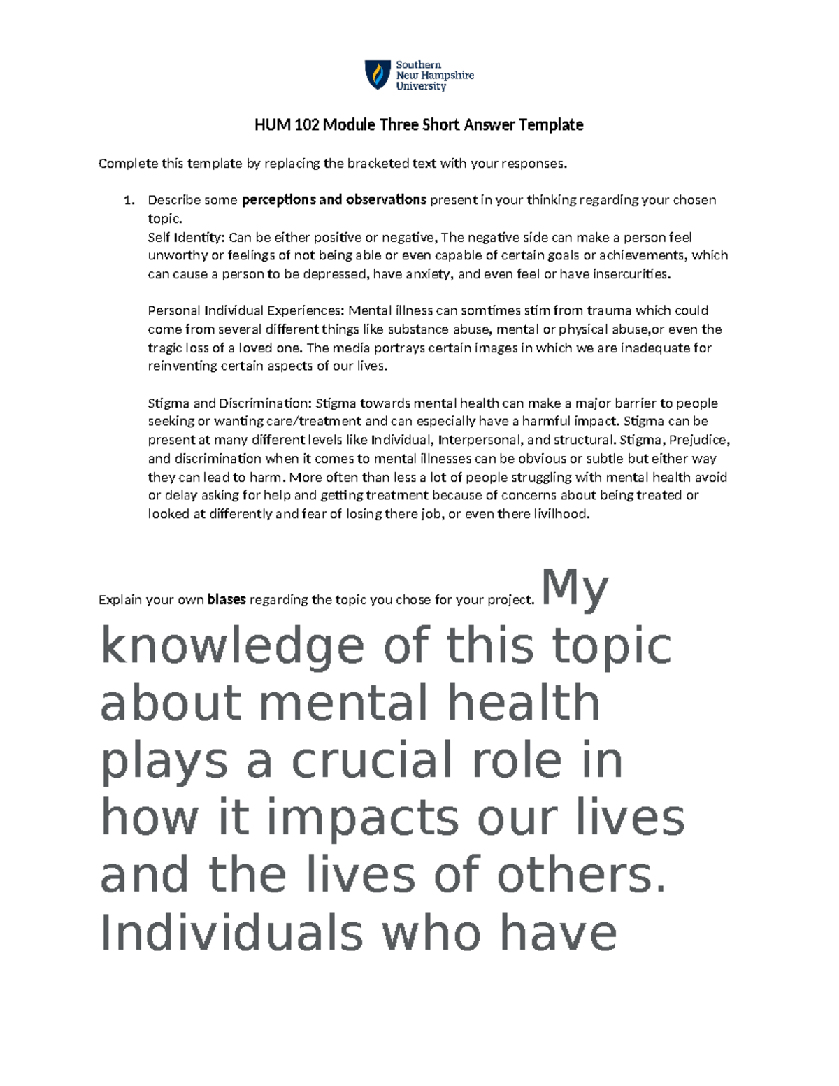 HUM 102 Module Three Short Answer assignment - HUM 102 Module Three ...
