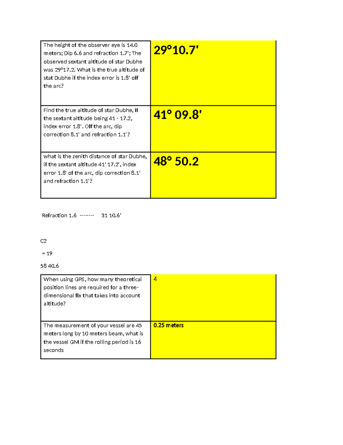 Navigational Calculations and Observations - F1 Exam Notes - Studocu