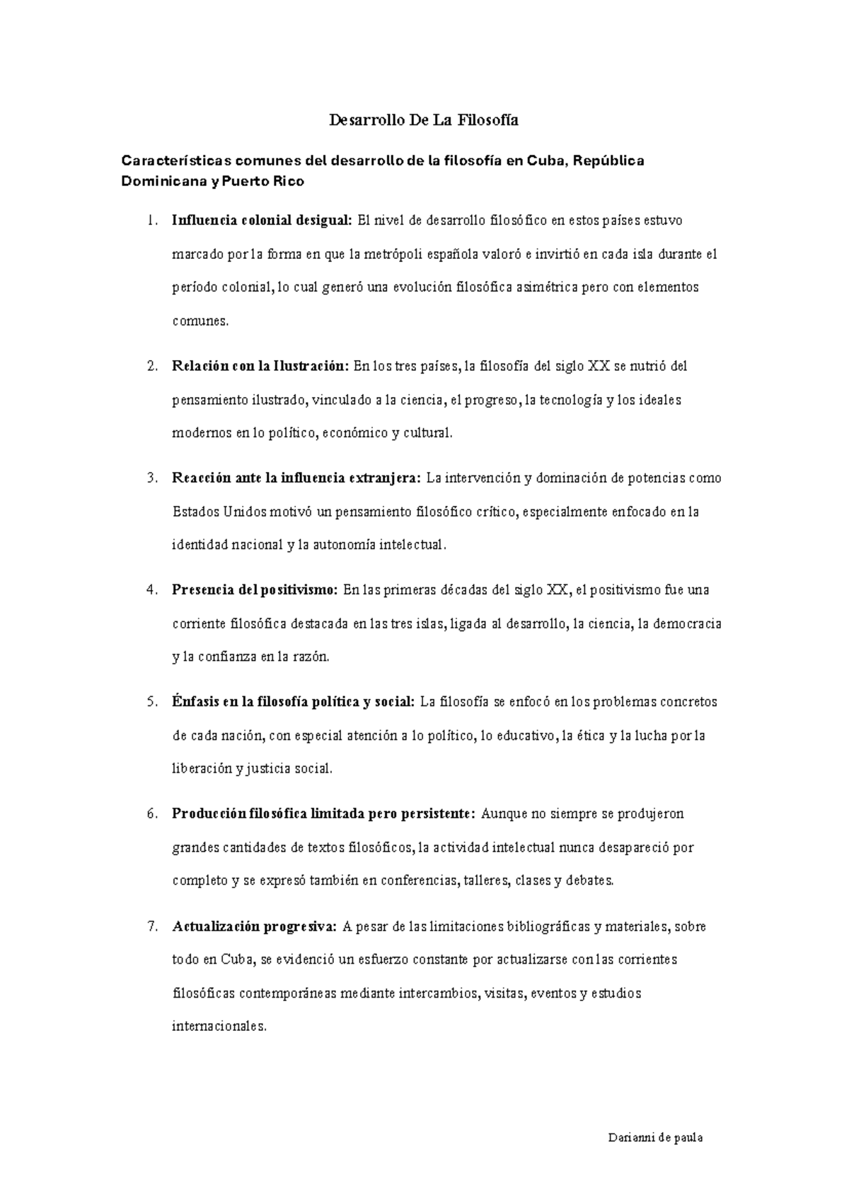 Desarrollo de la Filosofía en Cuba, RD y PR: Influencias y ...