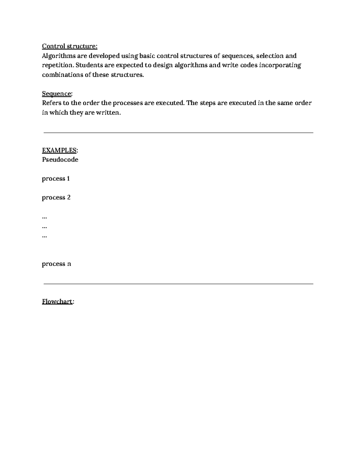 Control Structures and Algorithms: Yr11 Software Module 1 Notes - Studocu