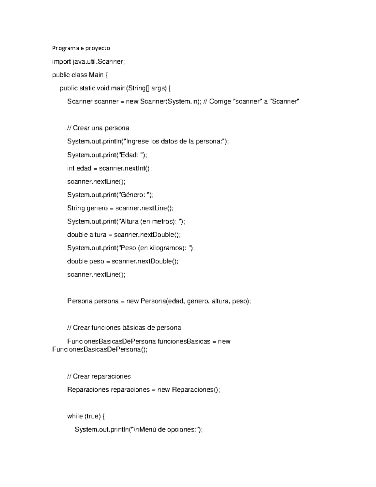 Programa e Proyecto: Creación y Gestión de Personas en Java - Studocu